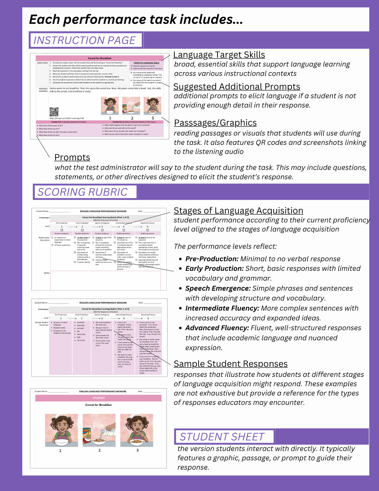 English Language Performance Measure Tasks: Volume 3
