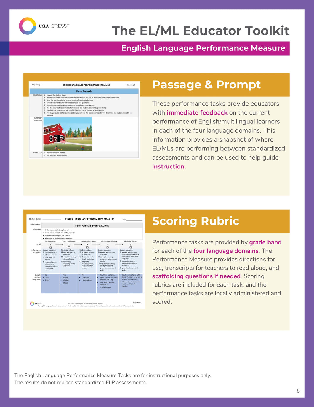 EL/ML Educator Toolkit: Newcomer Supplement